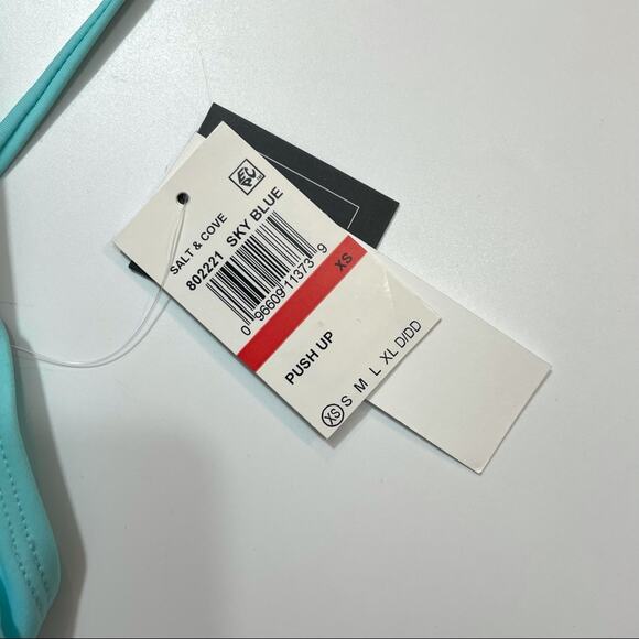 Salt+Cove Juniors Bralette blue Push-Up Swim Top - Picture 3 of 6